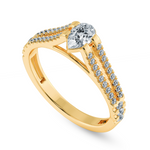 Load image into Gallery viewer, 0.50ts. Pear Cut Solitaire Diamond Split Shank 18K Yellow Gold Ring JL AU 1183Y-A   Jewelove.US
