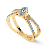 Load image into Gallery viewer, 50-Pointer Marquise Cut Solitaire Diamond Split Shank 18K Yellow Gold Ring JL AU 1176Y-A   Jewelove.US
