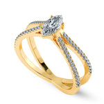 Load image into Gallery viewer, 30-Pointer Marquise Cut Solitaire Diamond Split Shank 18K Yellow Gold Ring JL AU 1176Y   Jewelove.US
