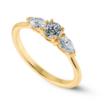 Load image into Gallery viewer, 0.70cts. Solitaire with Pear Cut Diamond Accents 18K Yellow Gold Ring JL AU 2020Y-B   Jewelove.US
