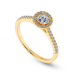 Load image into Gallery viewer, 0.30cts. Solitaire Diamond Halo Shank 18K Yellow Gold Ring JL AU 1193Y   Jewelove.US
