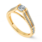 Load image into Gallery viewer, 0.50cts. Cushion Cut Solitaire Diamond Split Shank 18K Yellow Gold Ring JL AU 1179Y-A   Jewelove.US
