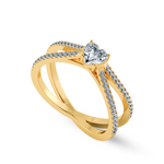 Load image into Gallery viewer, 30-Pointer Heart Cut Solitaire Diamond Split Shank 18K Yellow Gold Ring JL AU 1173Y   Jewelove.US
