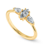 Load image into Gallery viewer, 50-Pointer Marquise Cut Solitaire with Pear Cut Diamond Accents 18K Yellow Gold Ring JL AU 1208Y-A   Jewelove.US
