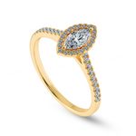 Load image into Gallery viewer, 30-Pointer Marquise Cut Solitaire Halo Diamond Shank 18K Yellow Gold Ring JL AU 1201Y   Jewelove.US
