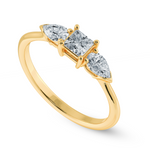 Load image into Gallery viewer, 0.70cts. Princess Cut Solitaire with Pear Cut Diamond Accents 18K Yellow Gold Ring JL AU 2021Y-B   Jewelove.US
