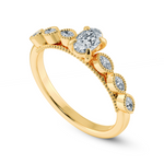 Load image into Gallery viewer, 0.30cts. Oval Cut Solitaire Marquise Cut Diamond Accents 18K Yellow Gold Ring JL AU 2017Y   Jewelove.US
