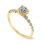 Load image into Gallery viewer, 0.50cts. Solitaire Diamond Accents 18K Yellow Gold Ring JL AU 1202Y-A   Jewelove.US
