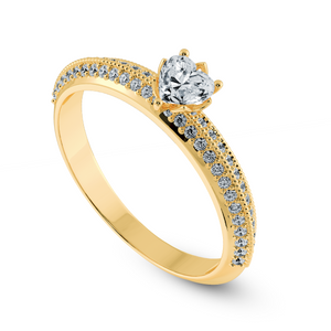 0.70cts. Heart Cut Solitaire Diamond Split Shank 18K Yellow Gold Ring JL AU 1189Y-B   Jewelove.US