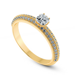 Load image into Gallery viewer, 0.70cts. Cushion Cut Solitaire Diamond Split Shank 18K Yellow Gold Ring JL AU 1187Y-B   Jewelove.US
