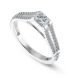 Load image into Gallery viewer, 0.50cts Princess Cut Solitaire Diamond Split Shank Platinum Ring JL PT 1178-B   Jewelove.US
