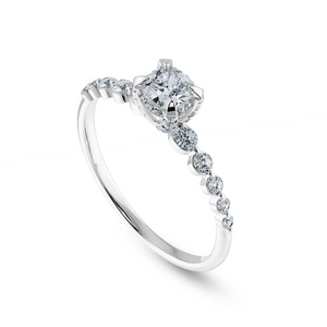 0.30cts. Cushion Cut Solitaire Halo Diamond Accents Platinum Engagement Ring JL PT 2005   Jewelove.US