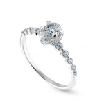 Load image into Gallery viewer, 0.50cts Pear Cut Solitaire Halo Diamond Accents Platinum Ring JL PT 2009-A   Jewelove.US
