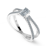 Load image into Gallery viewer, 30-Pointer Emerald Cut Solitaire Diamond Split Shank Platinum Ring JL PT 1172   Jewelove.US
