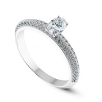 Load image into Gallery viewer, 0.50cts Oval Cut Solitaire Diamond Split Shank Platinum Ring JL PT 1190-A   Jewelove.US
