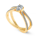 Load image into Gallery viewer, 30-Pointer Pear Cut Solitaire Diamond Split Shank 18K Yellow Gold Ring JL AU 1175Y   Jewelove.US
