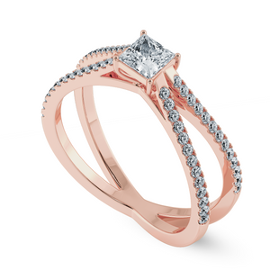 30-Pointer Princess Cut Solitaire Diamond Split Shank 18K Rose Gold Ring JL AU 1170R   Jewelove.US