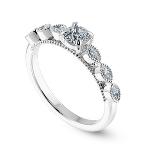 0.70cts Solitaire Platinum Ring with Marquise Cut Diamond Accents JL PT 2011-B   Jewelove.US