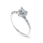 Load image into Gallery viewer, 0.50cts Heart Cut Solitaire Halo Diamond Accents Platinum Ring JL PT 2007-A   Jewelove.US
