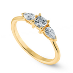 Load image into Gallery viewer, 0.70cts. Cushion Cut Solitaire with Pear Cut Diamond Accents 18K Yellow Gold Ring JL AU 1203Y-B   Jewelove.US
