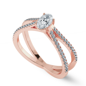 0.70cts. Oval Cut Solitaire Diamond Split Shank 18K Rose Gold Ring JL AU 1174R-B   Jewelove.US