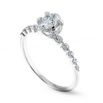 Load image into Gallery viewer, 0.50cts Oval Cut Solitaire Halo Diamond Accents Platinum Ring JL PT 2008-A   Jewelove.US
