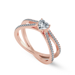 Load image into Gallery viewer, 30-Pointer Heart Cut Solitaire Diamond Split Shank 18K Rose Gold Ring JL AU 1173R   Jewelove.US
