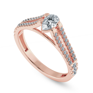 0.70cts. Pear Cut Solitaire Diamond Split Shank 18K Rose Gold Ring JL AU 1183R-B   Jewelove.US