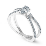 Load image into Gallery viewer, 70-Pointer Pear Cut Solitaire Diamond Split Shank Platinum Ring JL PT 1175-B   Jewelove.US
