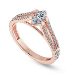 Load image into Gallery viewer, 0.70cts. Marquise Cut Solitaire Diamond Split Shank 18K Rose Gold Ring JL AU 1184R-B   Jewelove.US
