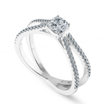 Load image into Gallery viewer, 0.30cts. Cushion Cut Solitaire Diamond Split Shank Platinum Engagement Ring JL PT 1171   Jewelove.US
