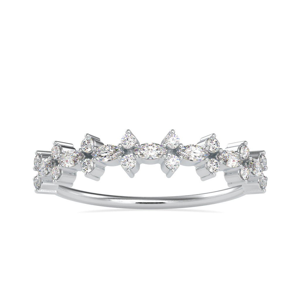 Designer Platinum Marquise Diamond Ring for Women JL PT 0612  Women-s-Band-only-VVS-GH Jewelove.US