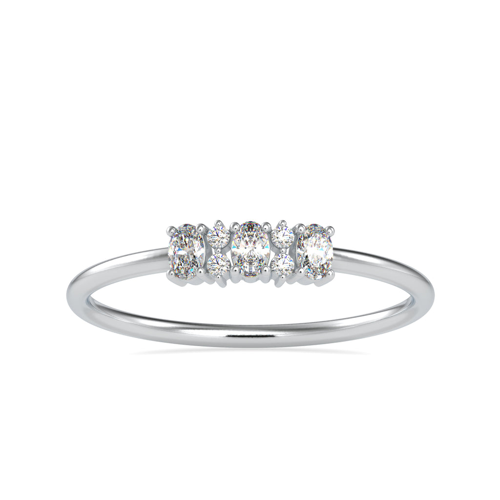 3 Oval Cut Diamond Platinum Engagement Ring JL PT 0646   Jewelove.US