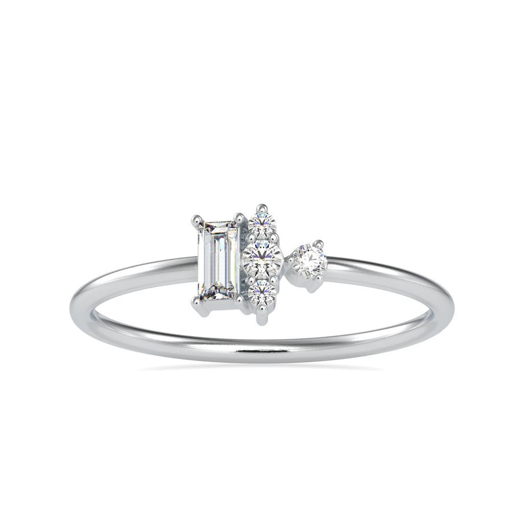 Baguette Diamond Platinum Diamond Engagement Ring JL PT 0660   Jewelove.US