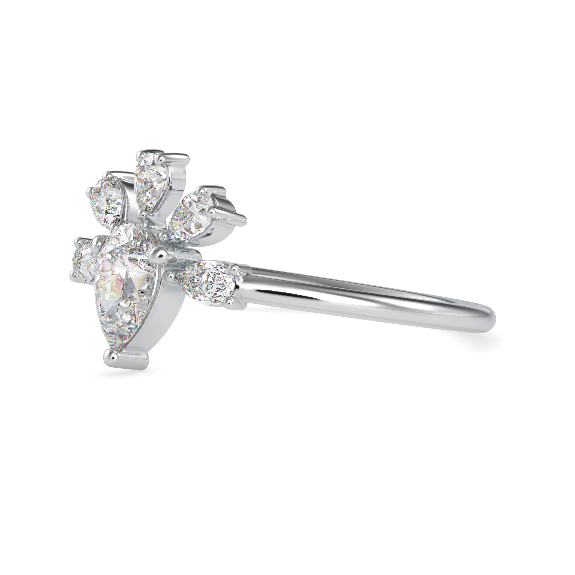 30-Pointer Pear Cut Solitaire Designer Platinum Diamond Ring JL PT 0673   Jewelove.US