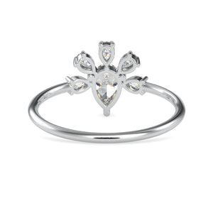 30-Pointer Pear Cut Solitaire Designer Platinum Diamond Ring JL PT 0673   Jewelove.US