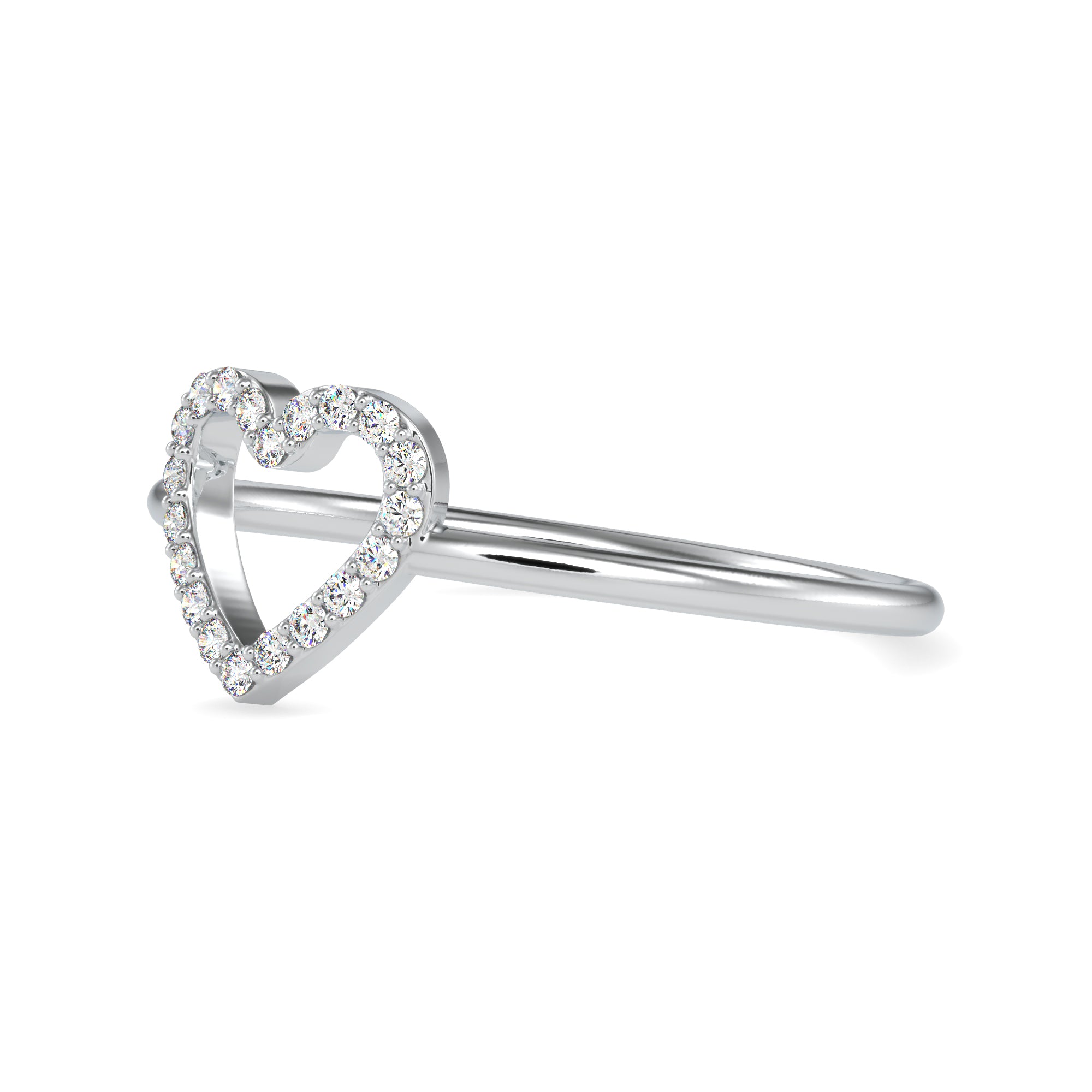 Platinum Diamond Heart Ring for Women JL PT 0696   Jewelove.US