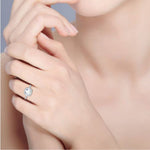 Load image into Gallery viewer, 0.50cts Solitaire Halo Diamond Split Shank Platinum Ring JL PT 01   Jewelove.US
