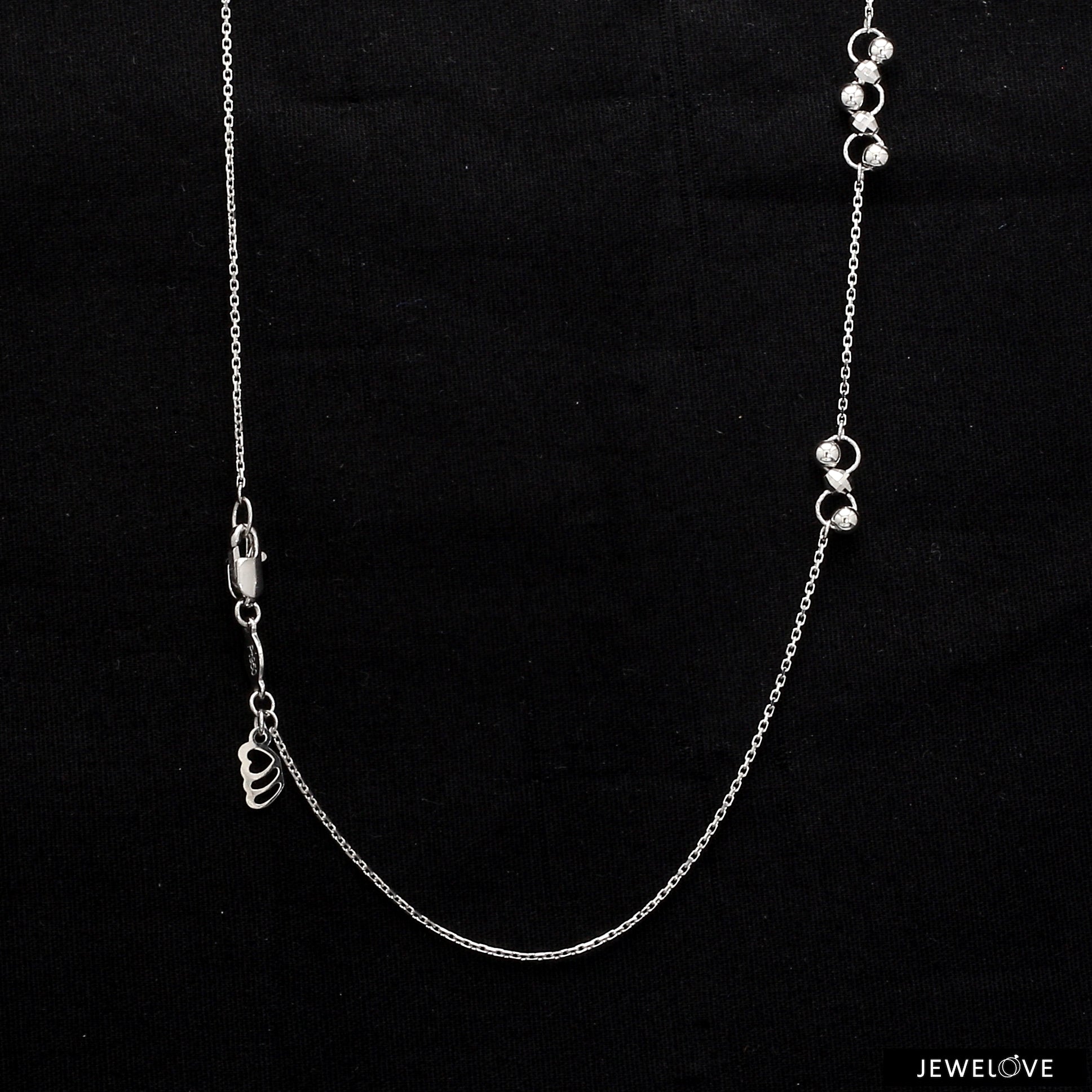 Japanese Platinum Diamond Cut Balls Necklace Chain for Women JL PT CH 202   Jewelove.US