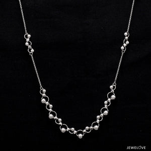 Japanese Platinum Diamond Cut Balls Necklace Chain for Women JL PT CH 202   Jewelove.US