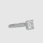 Load and play video in Gallery viewer, 0.70cts. Cushion Cut Solitaire Platinum Diamond Engagement Ring JL PT 0103
