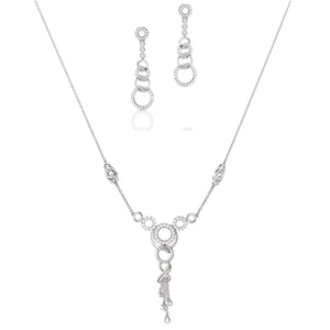 Platinum Evara Diamond Necklace & Earrings Set JL PT N 180  Necklace-Set Jewelove.US