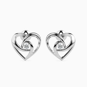 Platinum Diamond Heart Earrings JL PT E 18002  VVS-GH Jewelove.US