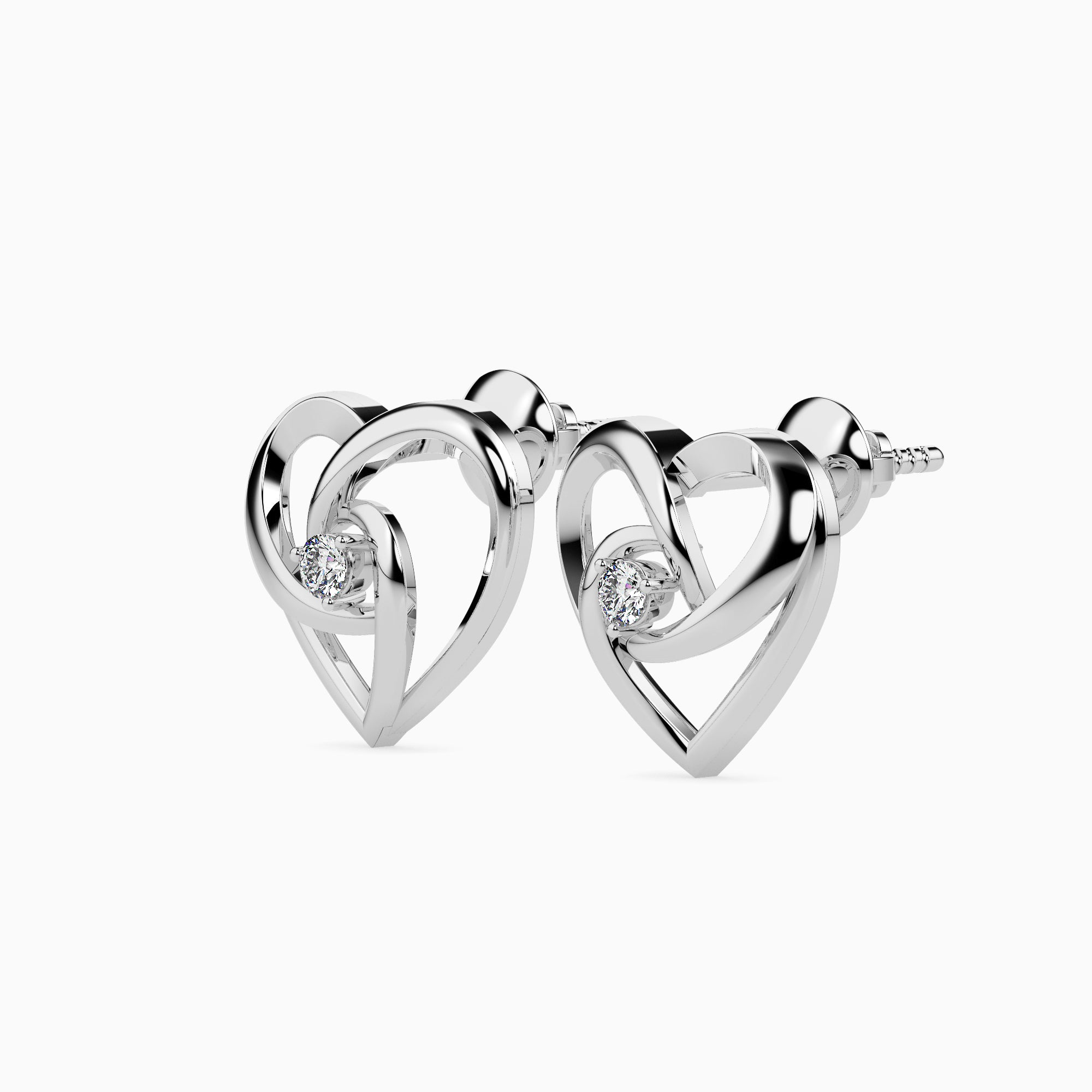 Platinum Diamond Heart Earrings JL PT E 18002   Jewelove.US