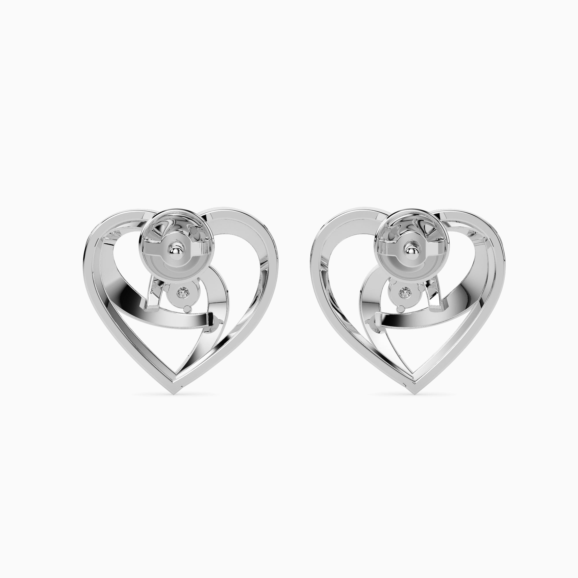 Platinum Diamond Heart Earrings JL PT E 18002   Jewelove.US