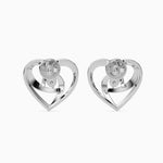 Load image into Gallery viewer, Platinum Diamond Heart Earrings JL PT E 18002   Jewelove.US
