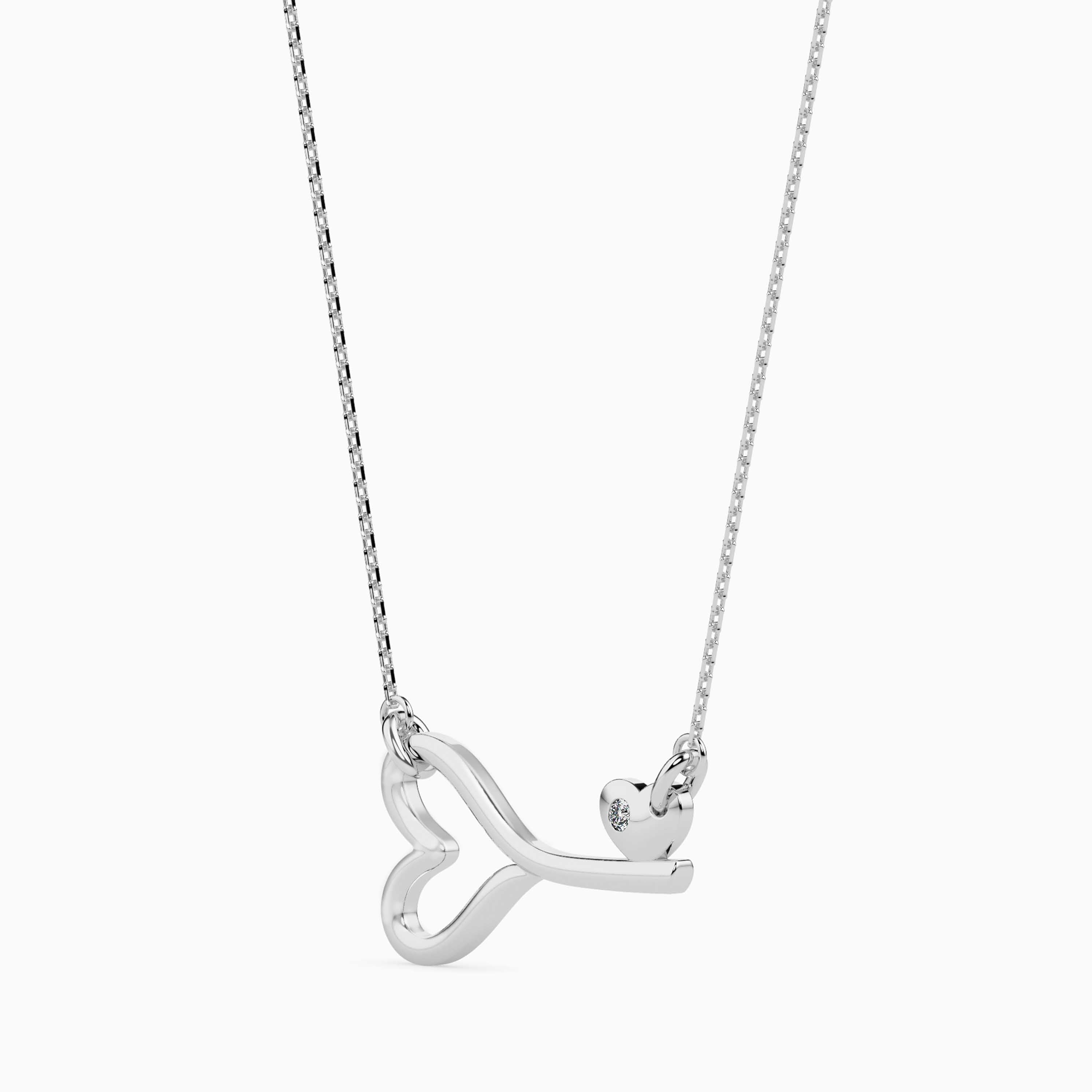 Platinum Diamond Heart Key Pendant for Women JL PT P 18008   Jewelove.US