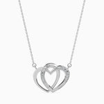 Load image into Gallery viewer, Platinum Diamonds Pendant with Double Heart for Women JL PT P 18037  VVS-GH Jewelove.US
