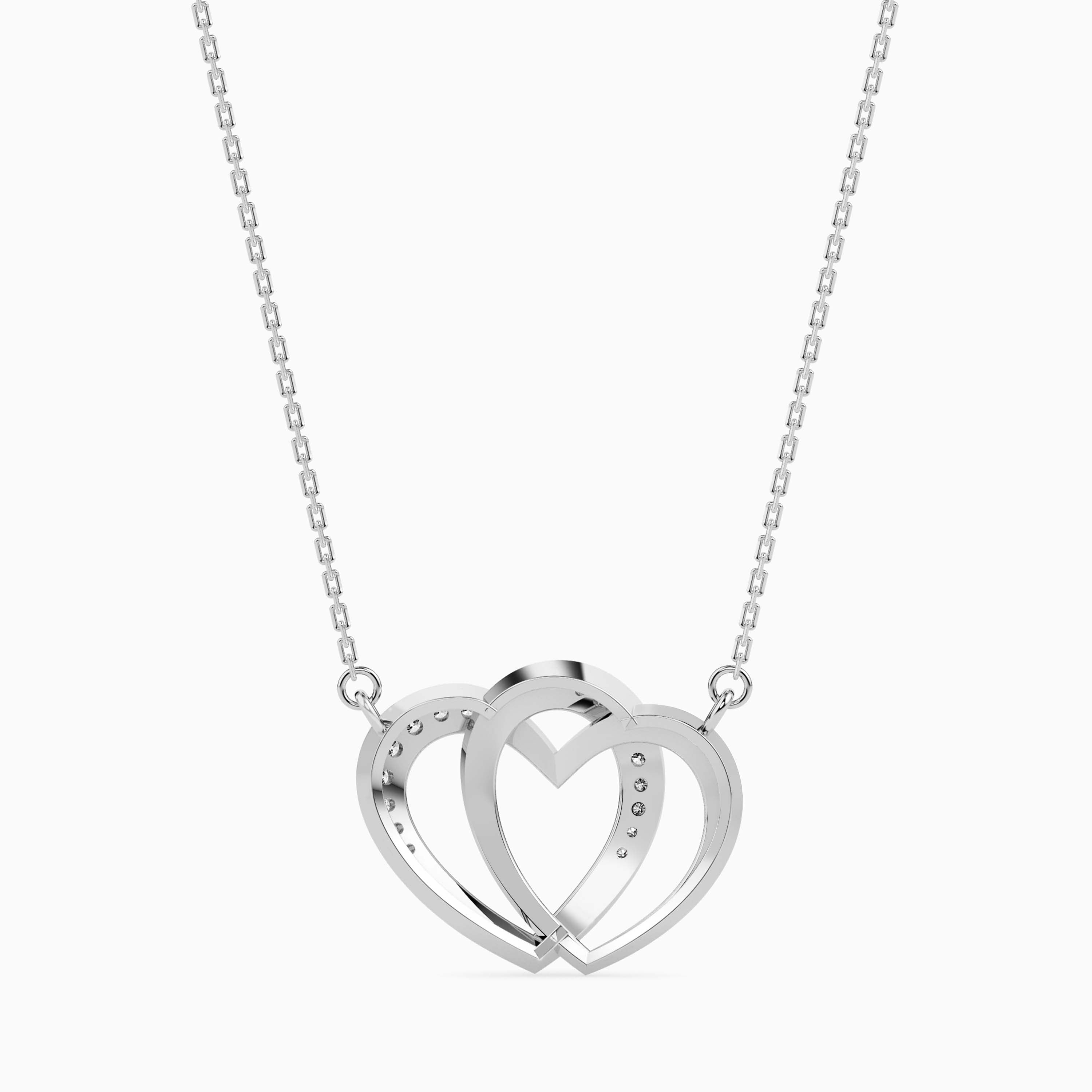 Platinum Diamonds Pendant with Double Heart for Women JL PT P 18037   Jewelove.US