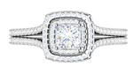 Load image into Gallery viewer, 0.50 cts Princess Cut Solitaire Square Halo Diamond Split Shank Platinum Ring JL PT RH PR 270   Jewelove.US
